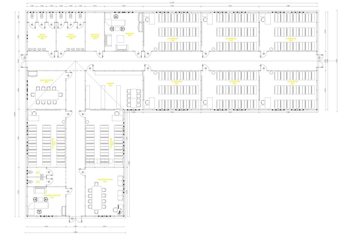 656 m² Prefabrik Okul – görünüm 2