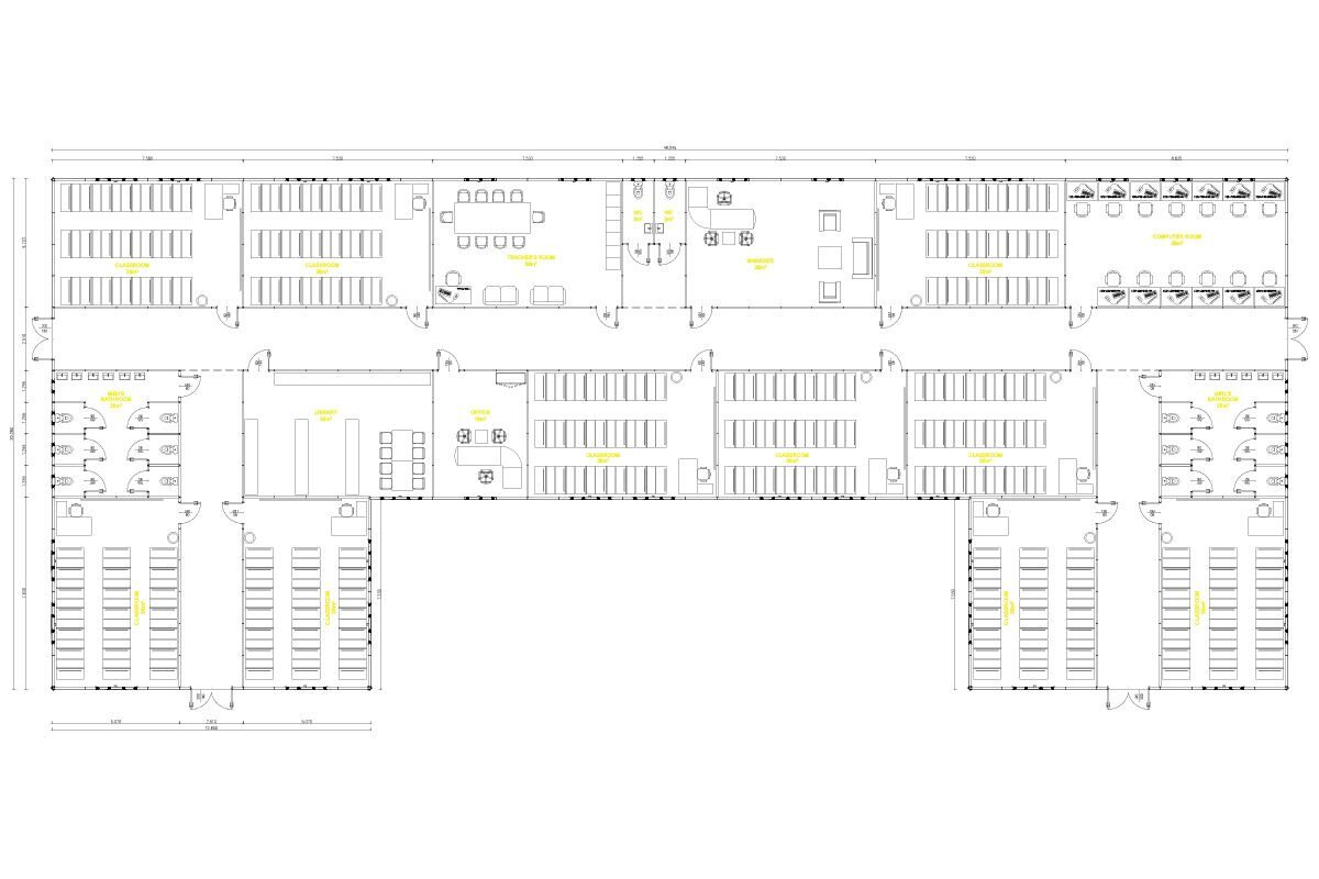 816 m² Prefabrik Okul – görünüm 2