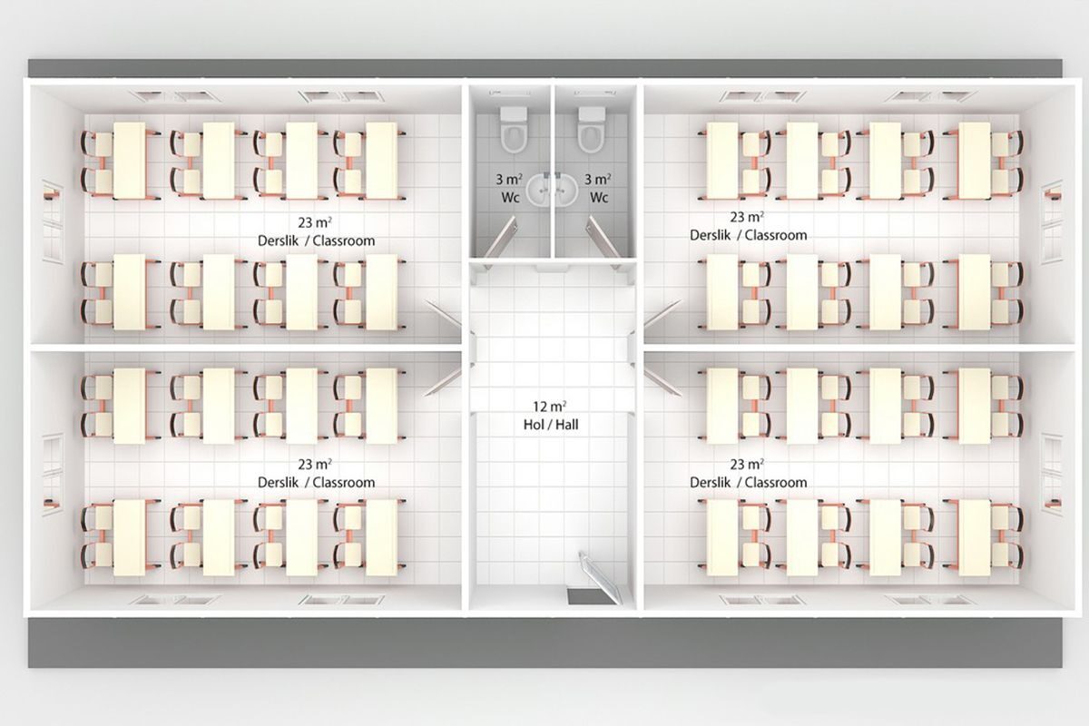 117 m² Prefabrik Okul – görünüm 2