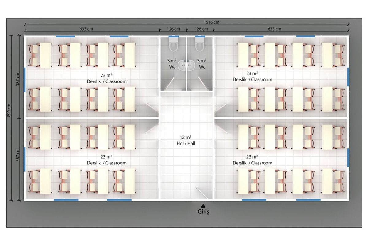 117 m² Prefabrik Okul – görünüm 3