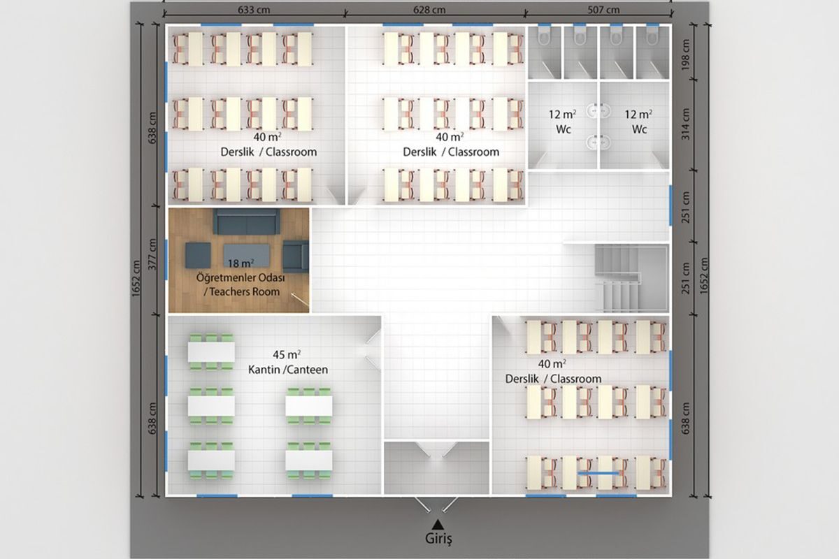 594 m² Prefabrik Okul – görünüm 3