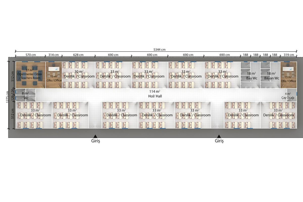 681 m² Prefabrik Okul – görünüm 3