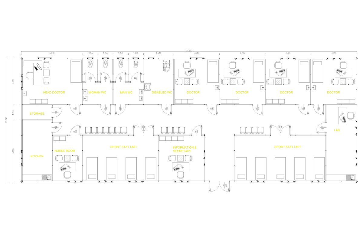 284 m² Prefabrik Hastane – görünüm 2