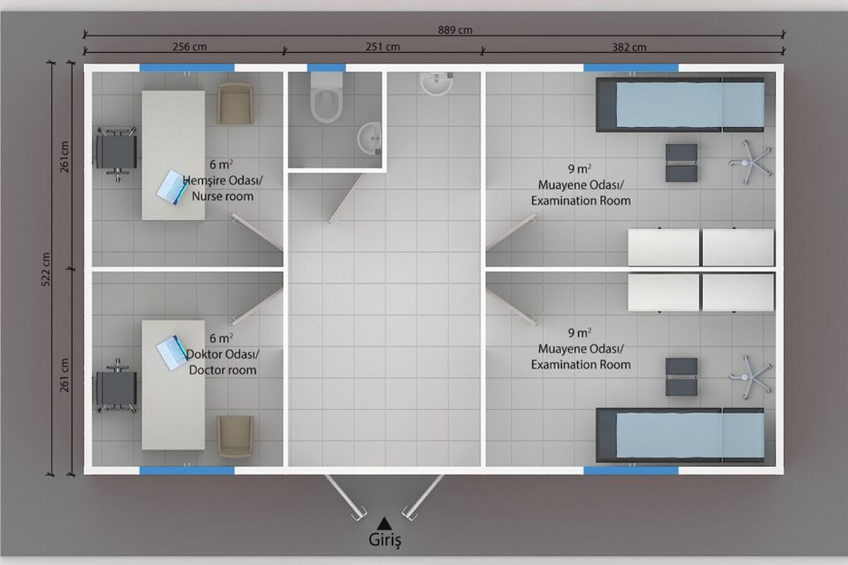 46 m² Prefabrik Hastane – görünüm 2