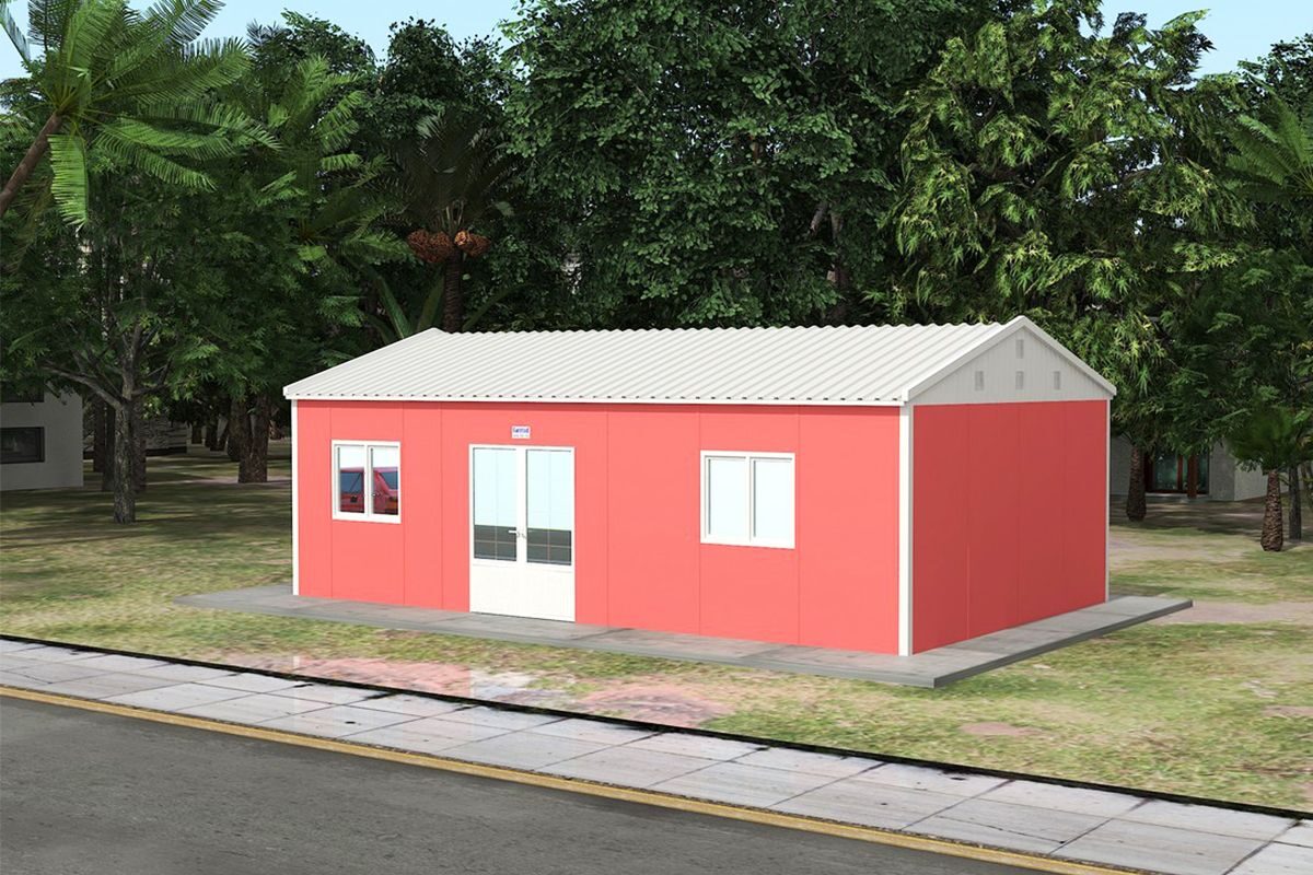 46 m² Prefabrik Hastane ön cephe görünümü