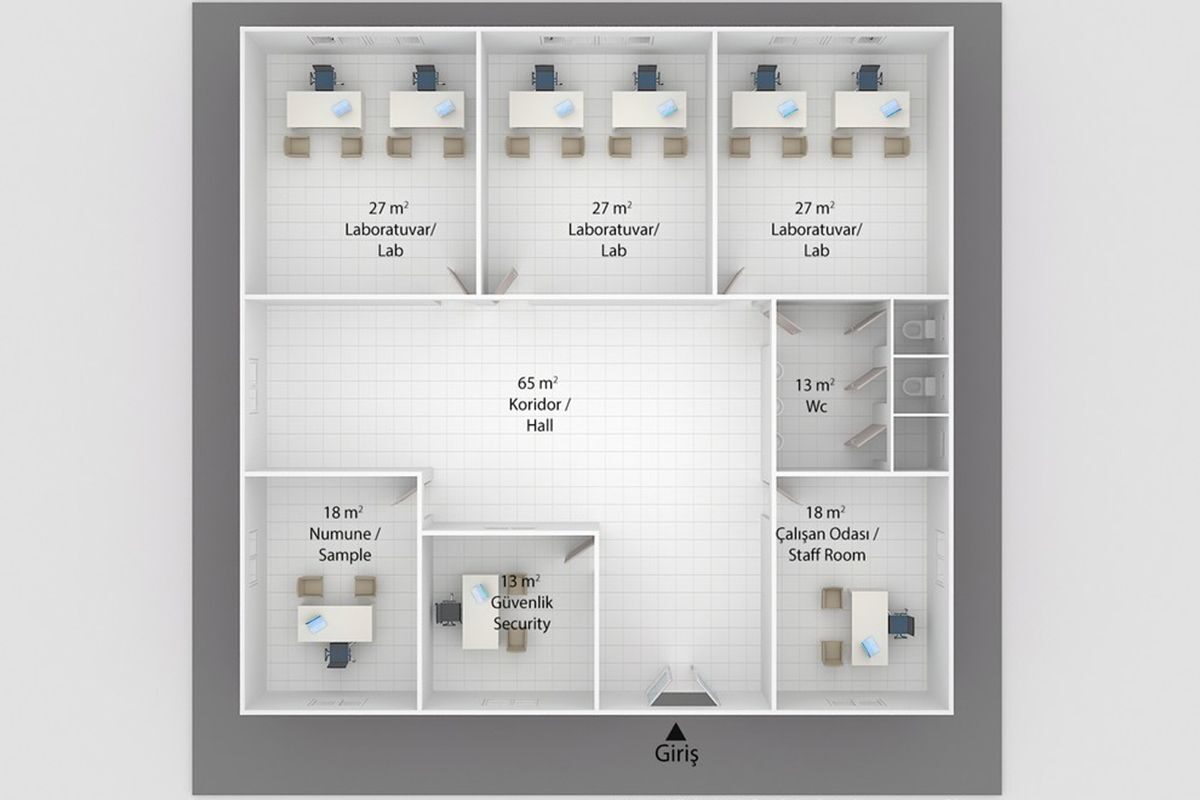 222 m² Prefabrik Hastane – görünüm 3