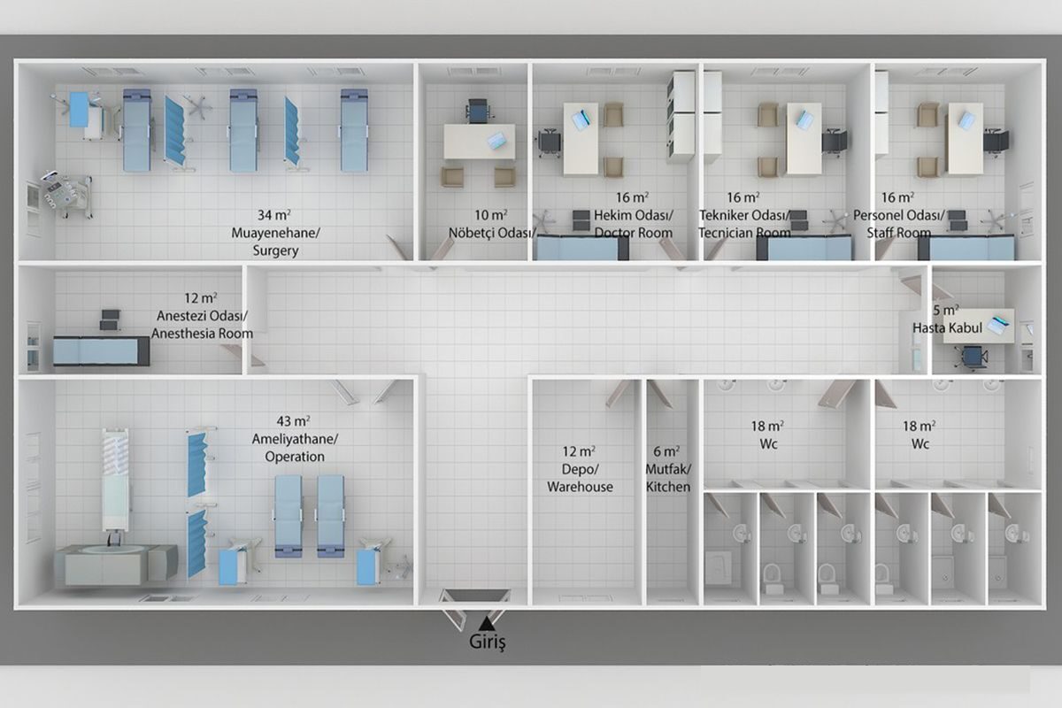 275 m² Prefabrik Hastane – görünüm 2