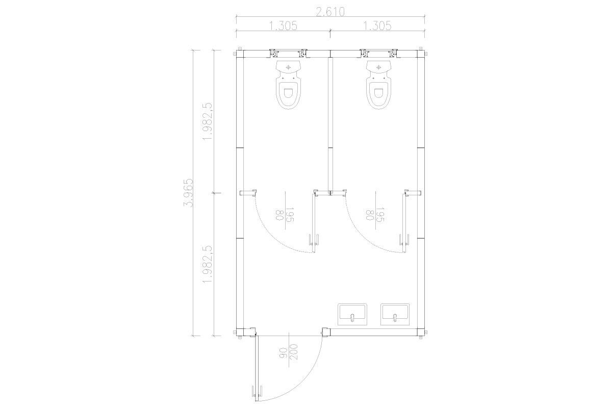 10 m² Prefabrik Tuvalet – görünüm 2