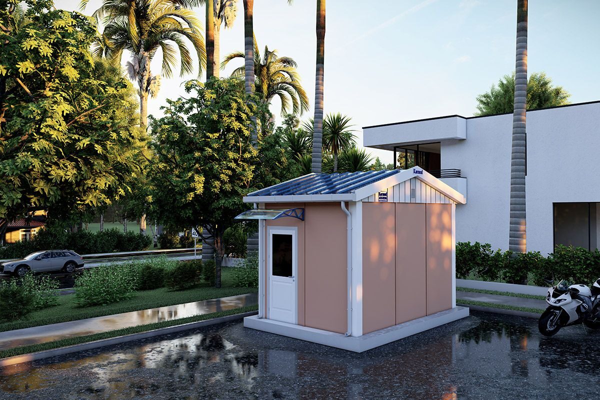 10 m² Prefabrik Tuvalet ön cephe görünümü