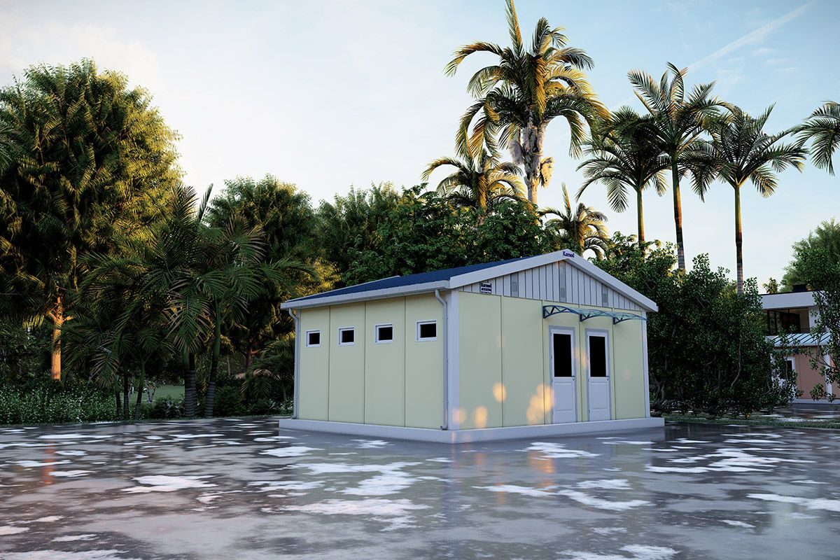 33 m² Prefabrik Tuvalet ön cephe görünümü
