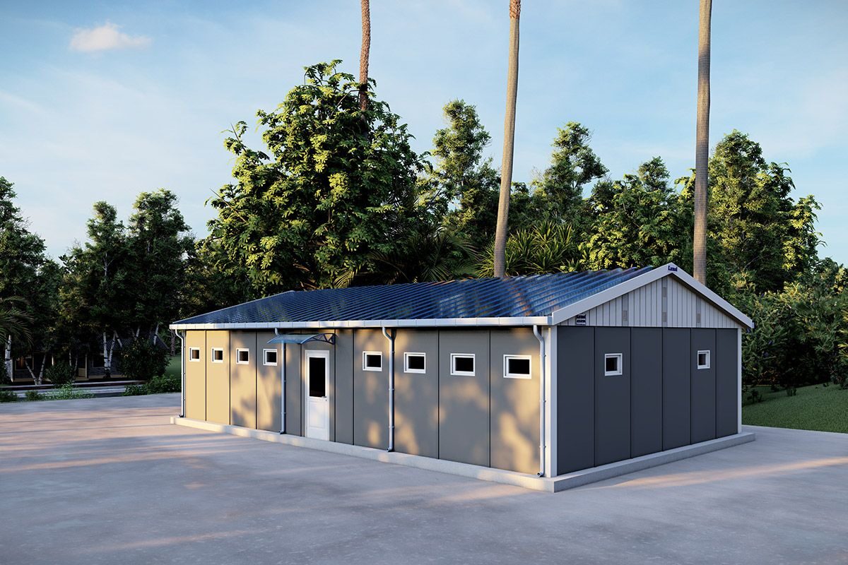 98 m² Prefabrik Tuvalet ön cephe görünümü