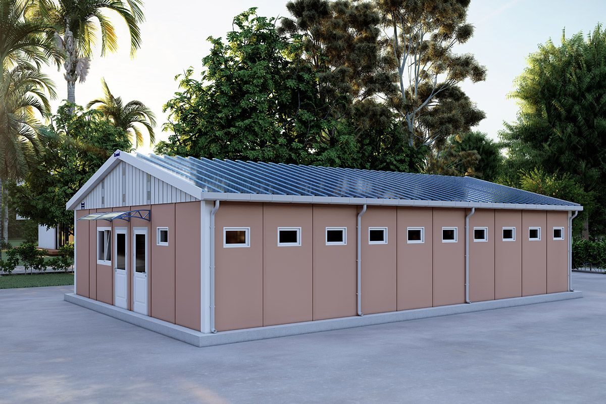 106 m² Prefabrik Tuvalet ön cephe görünümü