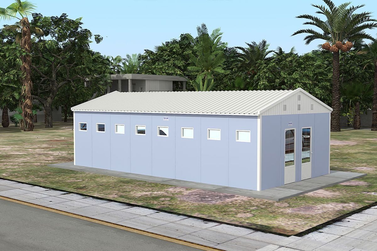52 m² Prefabrik Tuvalet ön cephe görünümü