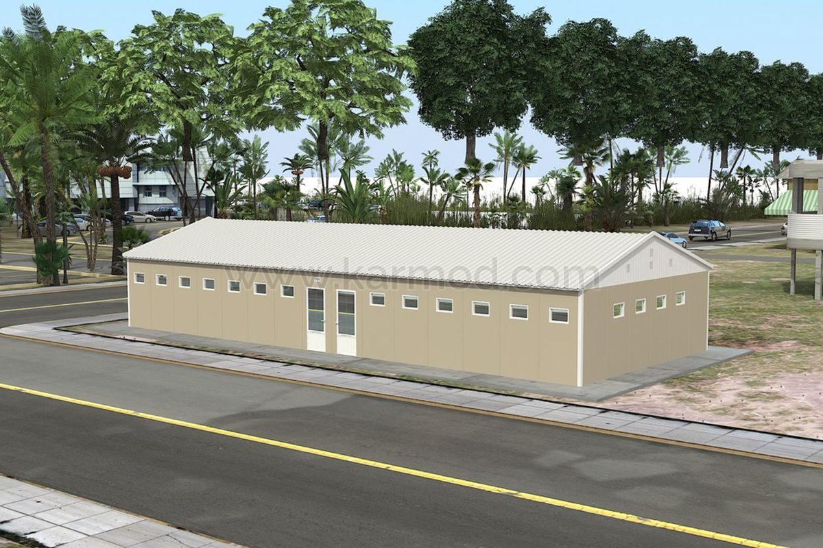 145 m² Prefabrik WC Duş ön cephe görünümü