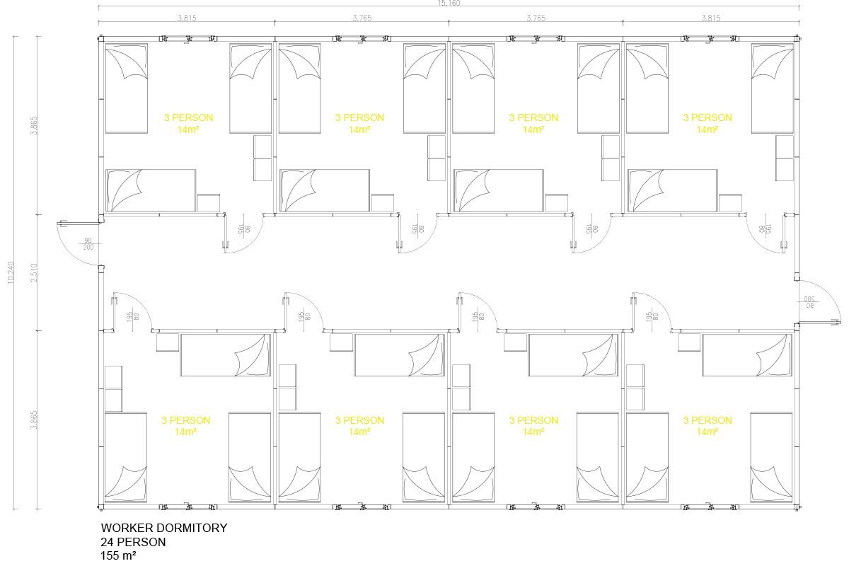 155 m² Prefabrik Yatakhane – görünüm 2