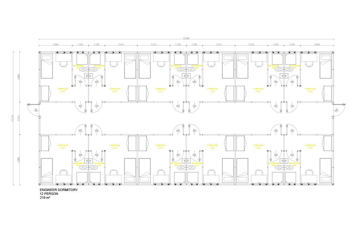 232 m² Prefabrik Yatakhane – görünüm 2
