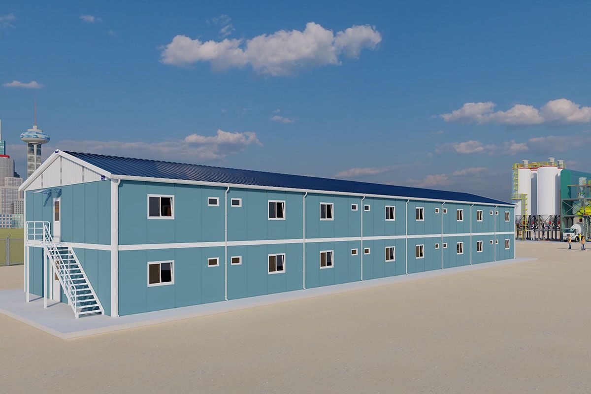 774 m² Prefabrik Yatakhane ön cephe görünümü