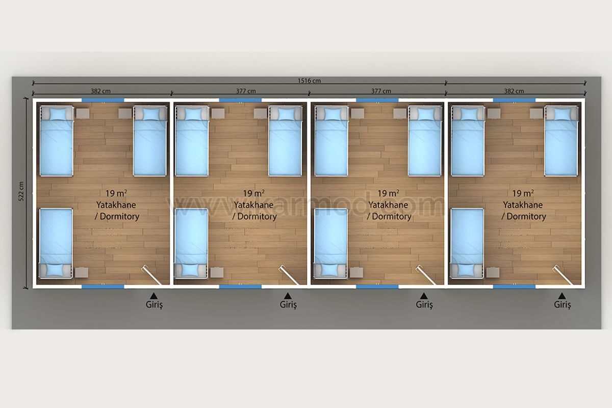79 m² Prefabrik Yatakhane – görünüm 3