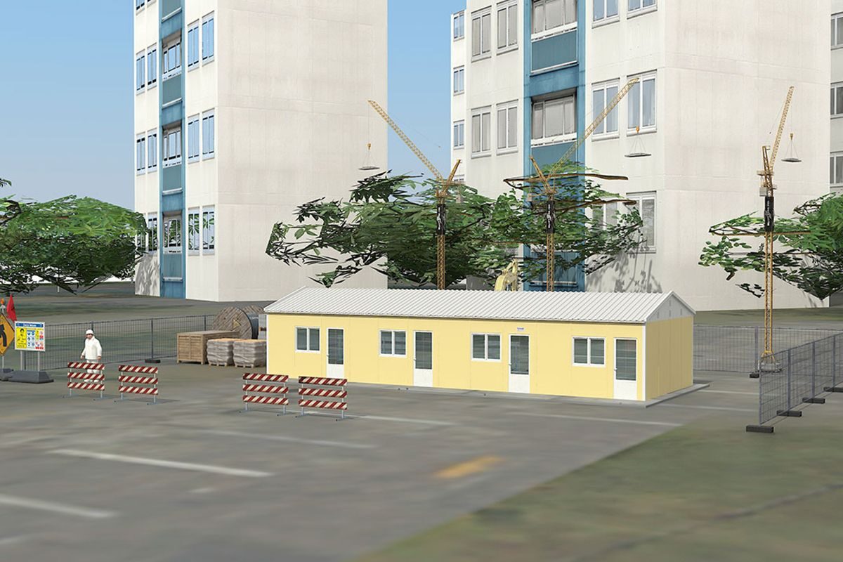 79 m² Prefabrik Yatakhane ön cephe görünümü