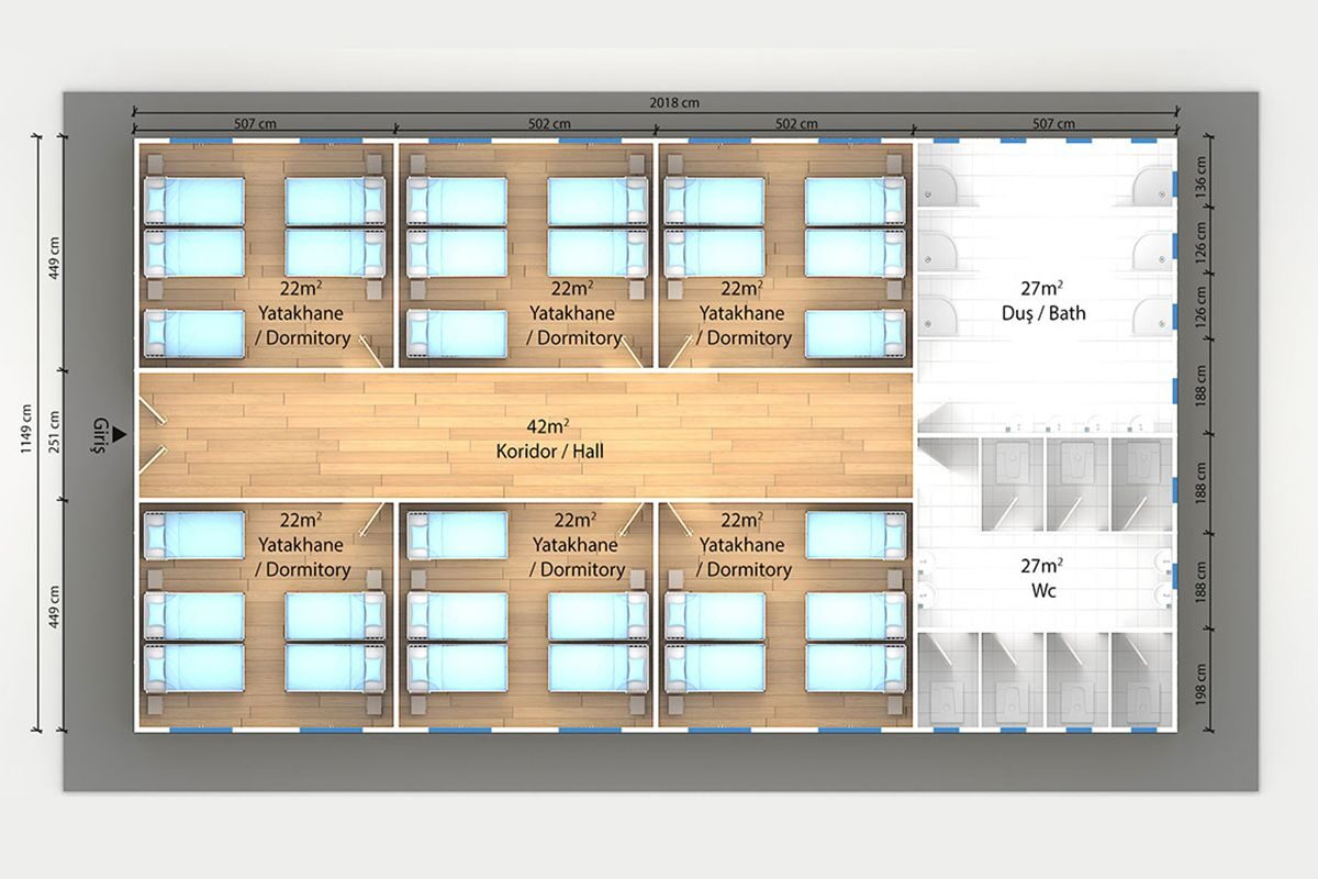 232 m² Prefabrik Yatakhane – görünüm 2