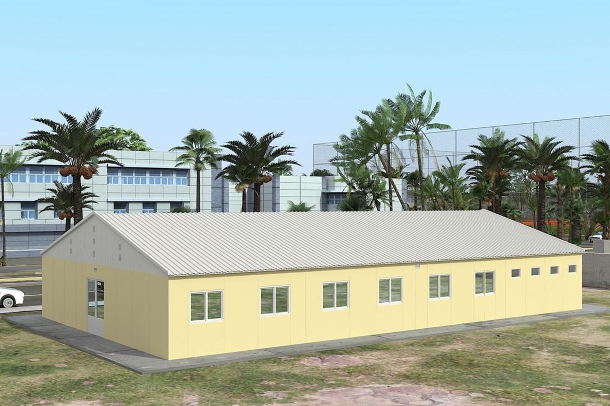 232 m² Prefabrik Yatakhane ön cephe görünümü