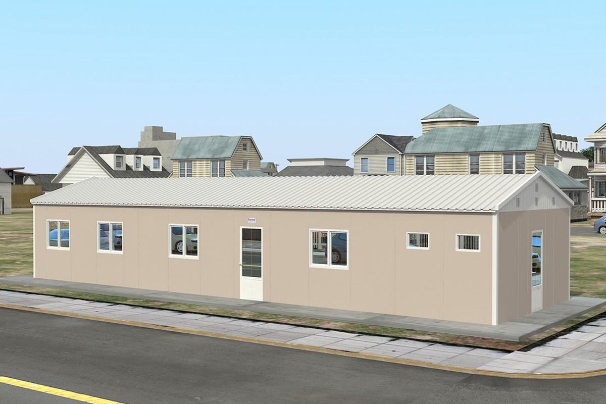 86 m² Prefabrik Yatakhane ön cephe görünümü