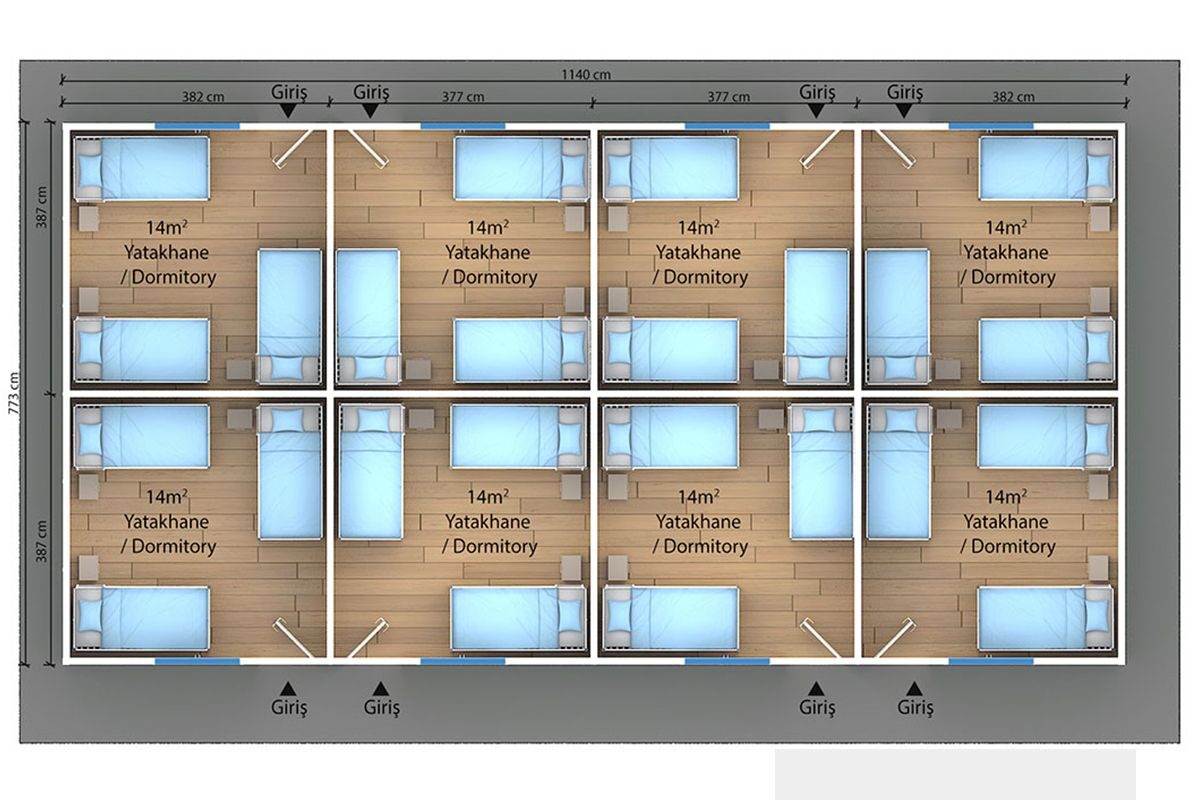 117 m² Prefabrik Yatakhane – görünüm 2
