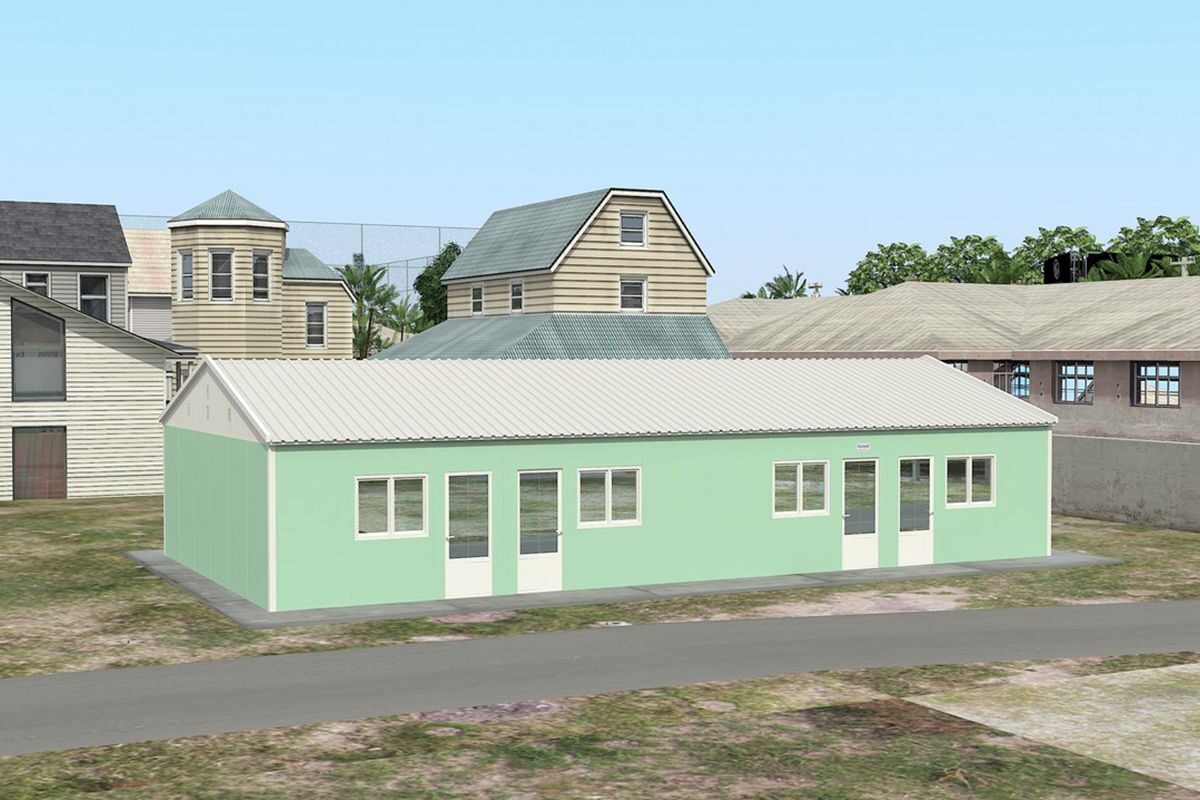 117 m² Prefabrik Yatakhane ön cephe görünümü