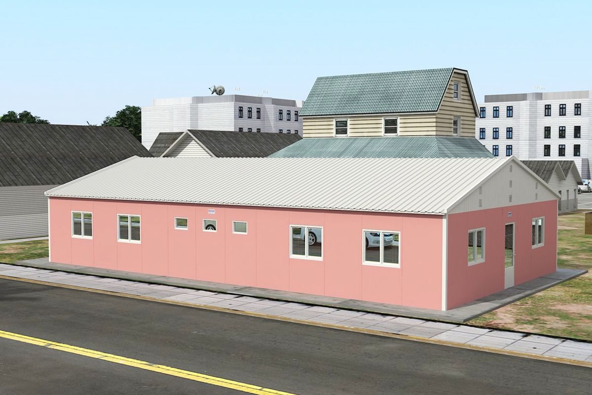 148 m² Prefabrik Yatakhane ön cephe görünümü