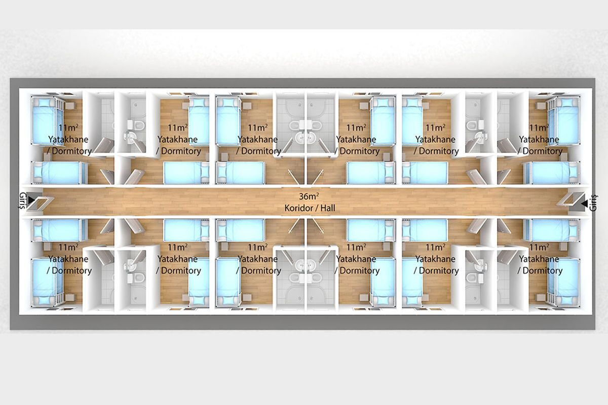 204 m² Prefabrik Yatakhane – görünüm 3