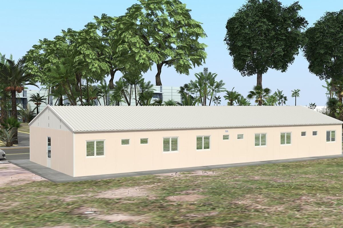 204 m² Prefabrik Yatakhane ön cephe görünümü