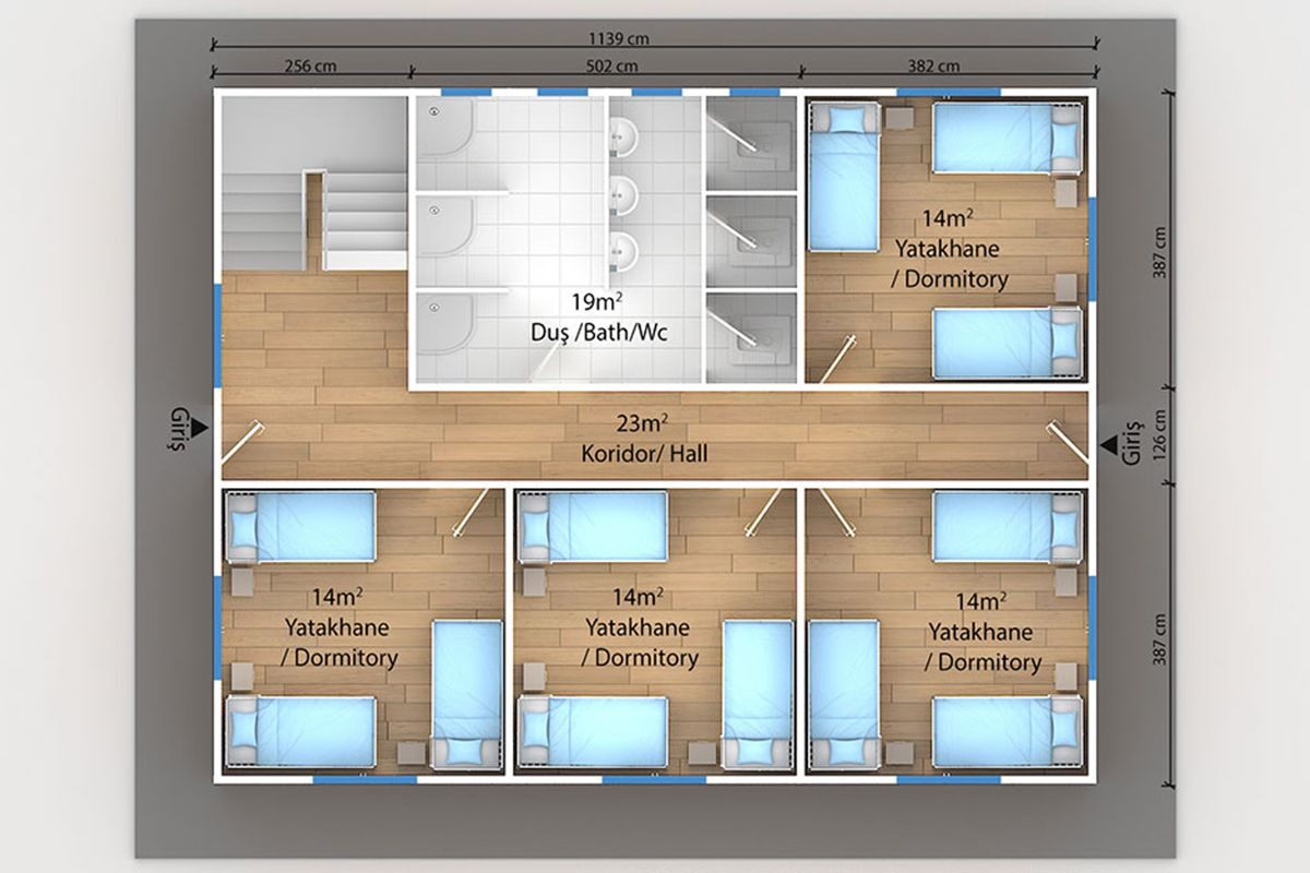 206 m² Prefabrik Yatakhane – görünüm 2
