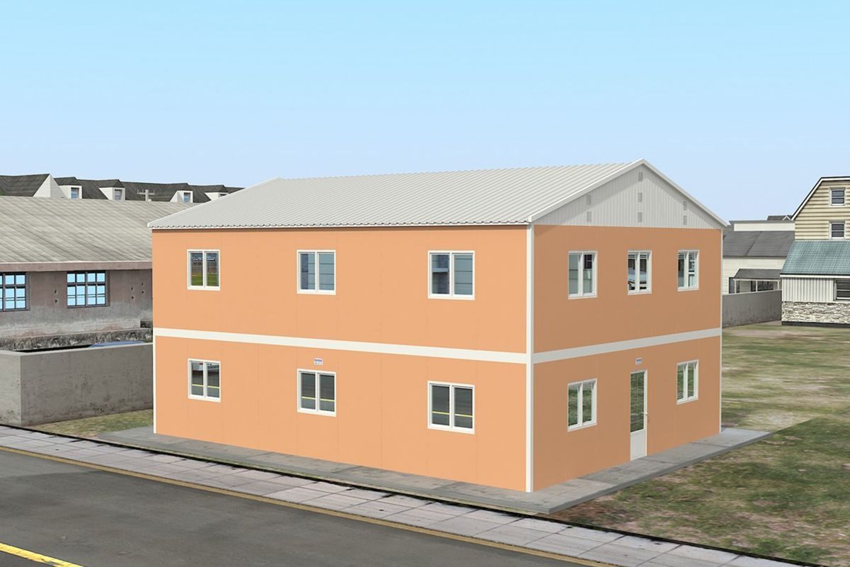 206 m² Prefabrik Yatakhane ön cephe görünümü