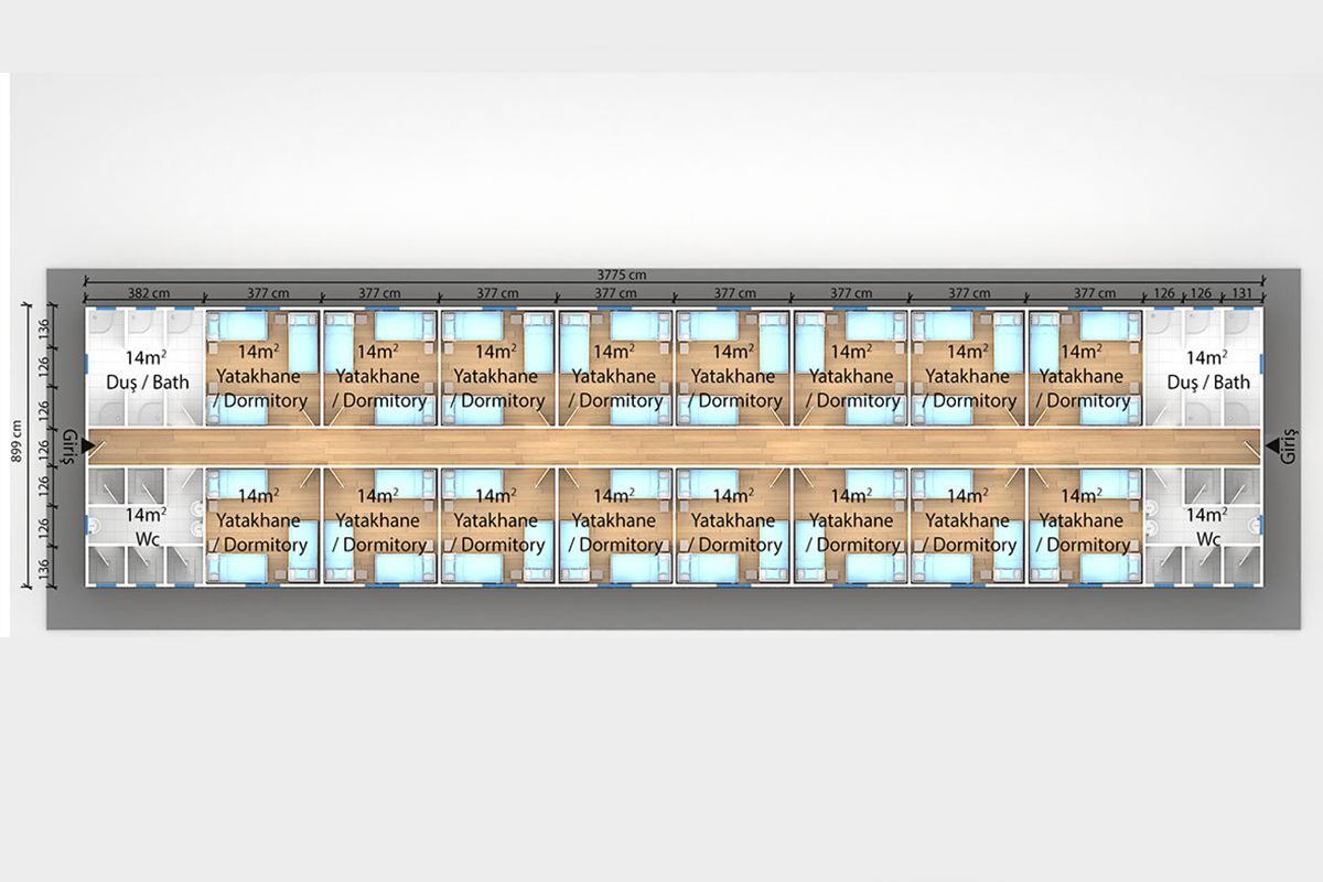 339 m² Prefabrik Yatakhane – görünüm 3