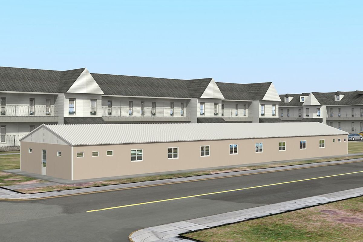 339 m² Prefabrik Yatakhane ön cephe görünümü