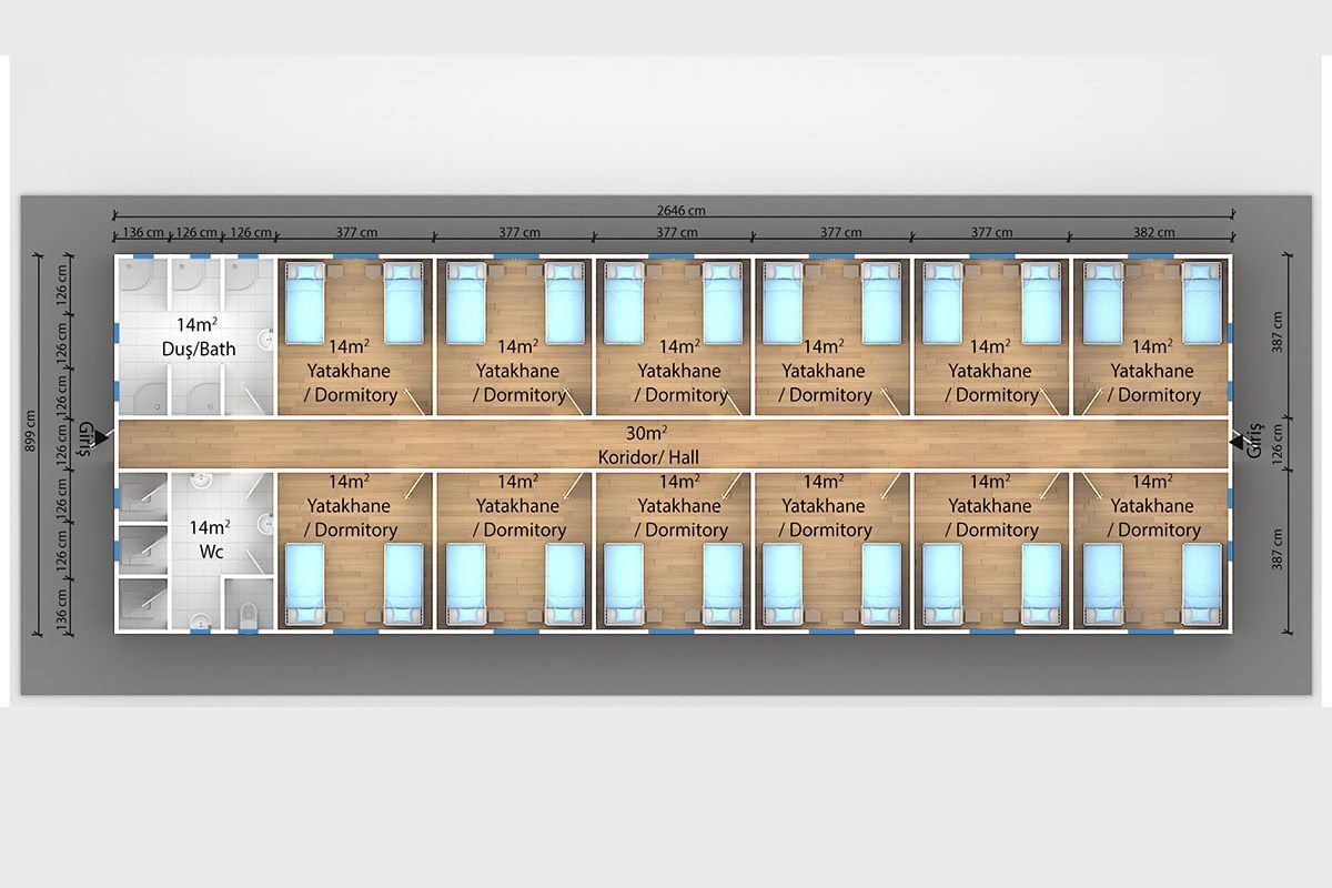 474 m² Prefabrik Yatakhane – görünüm 2