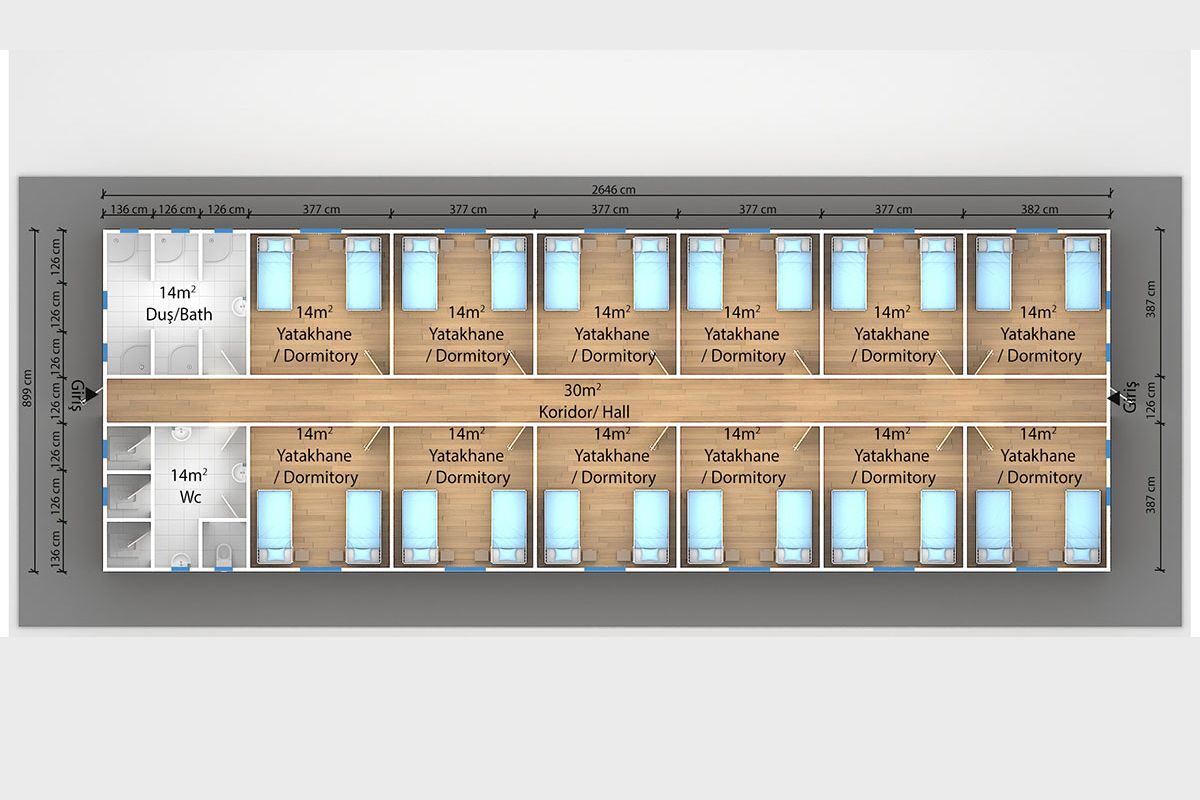 474 m² Prefabrik Yatakhane – görünüm 3