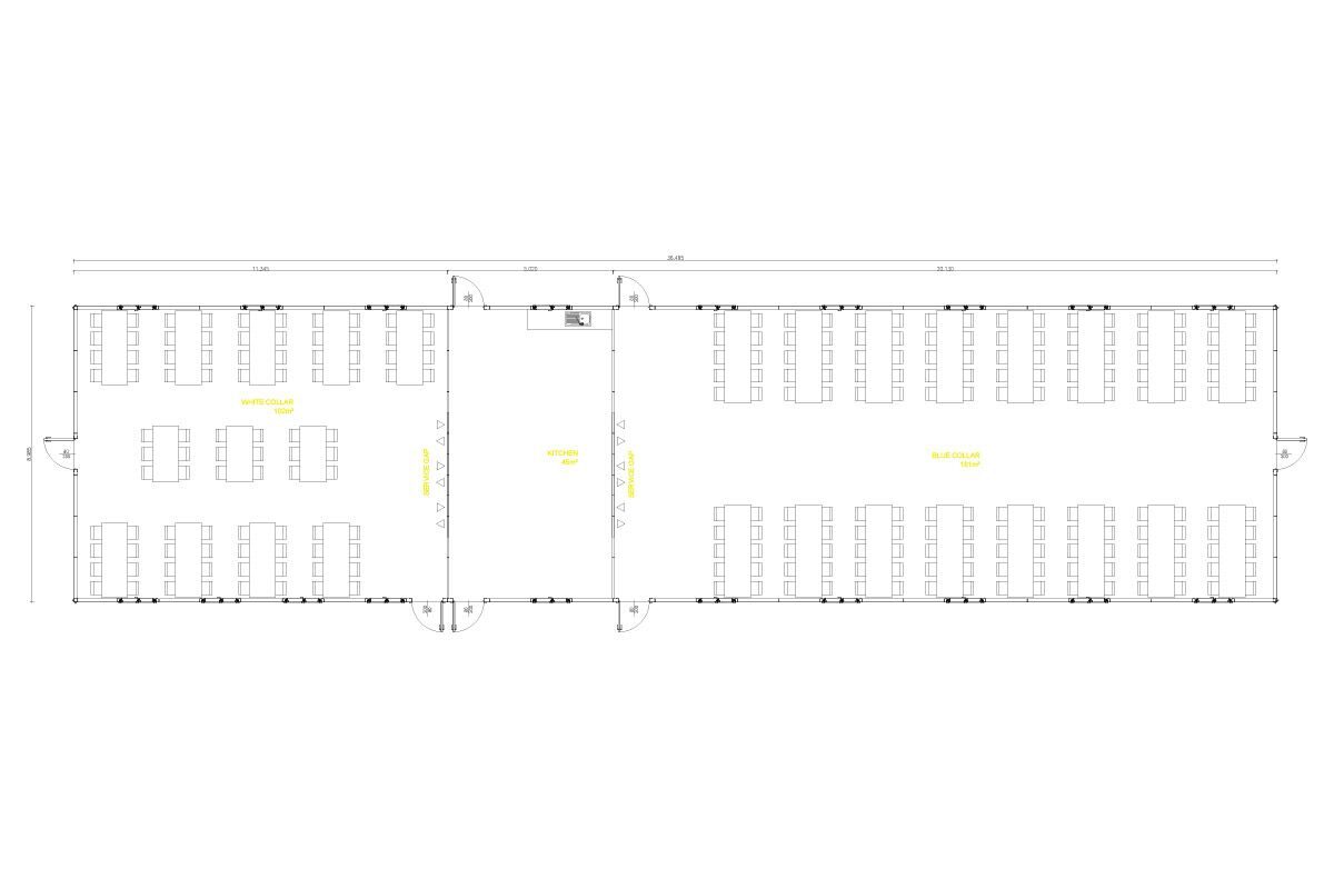328 m² Prefabrik Yemekhane – görünüm 2