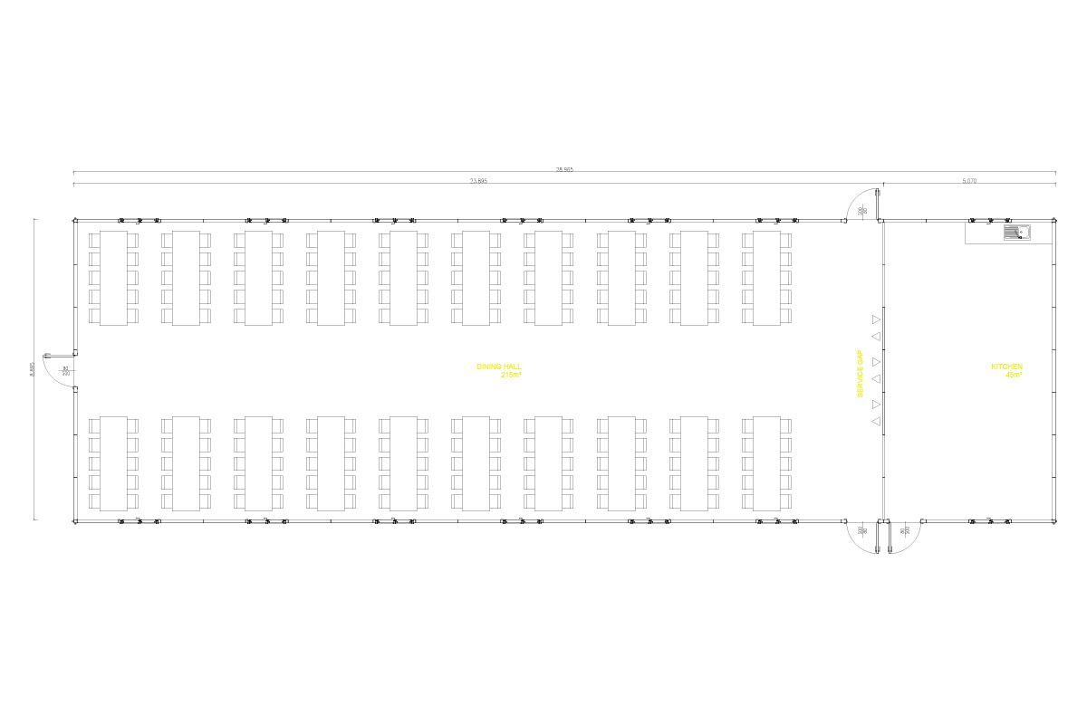 260 m² Prefabrik Yemekhane – görünüm 2