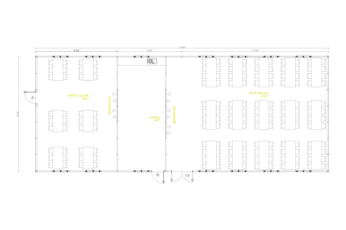 204 m² Prefabrik Yemekhane – görünüm 2