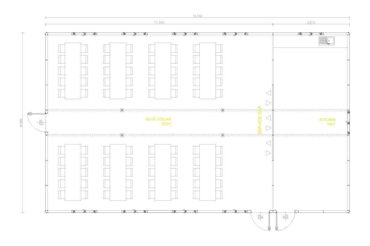 136 m² Prefabrik Yemekhane – görünüm 2