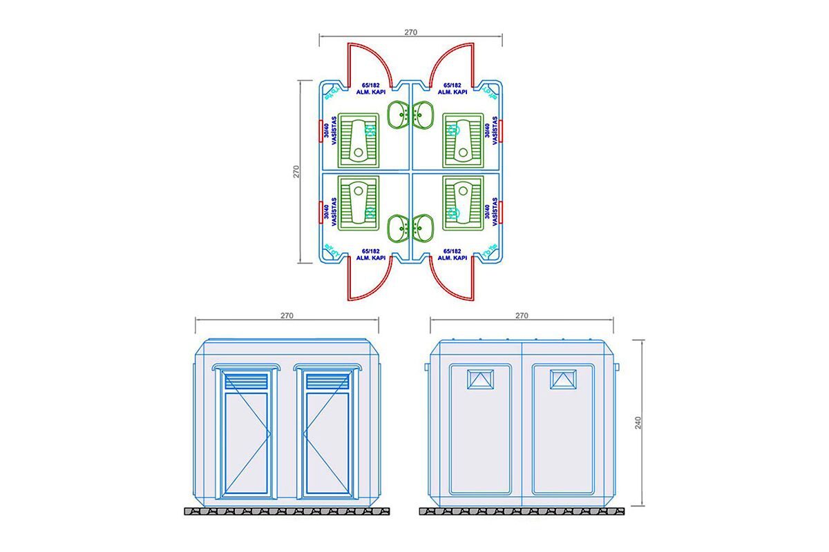 Seyyar Tuvalet ve Duş 270x270cm – görünüm 2