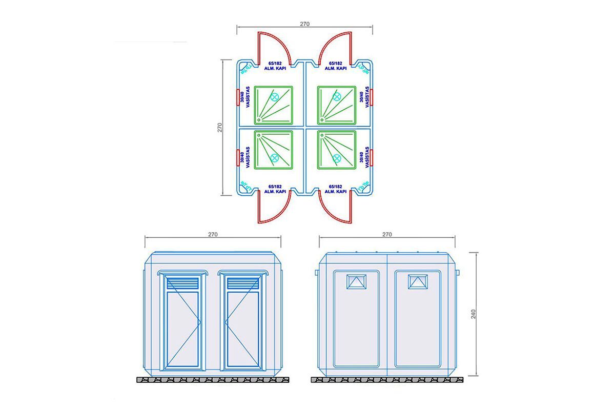 Seyyar Tuvalet ve Duş 270x270cm – görünüm 3