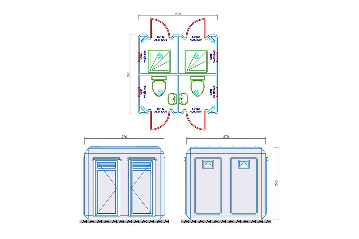 Seyyar Tuvalet ve Duş 270x270cm – görünüm 4