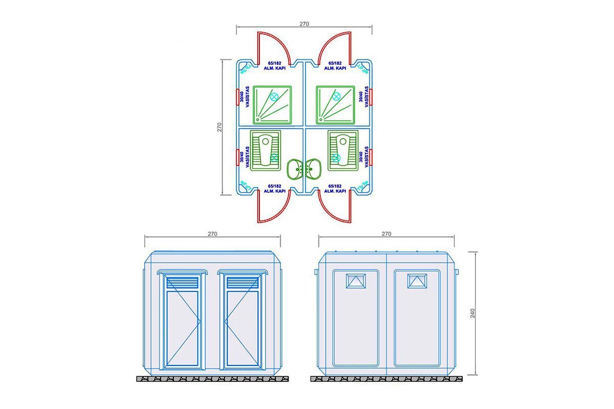 Seyyar Tuvalet ve Duş 270x270cm – görünüm 5